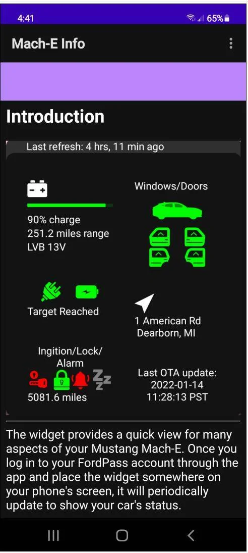 Ford Mustang Mach-E Android Widget for Mach-E [Less Complex] 1642801333801