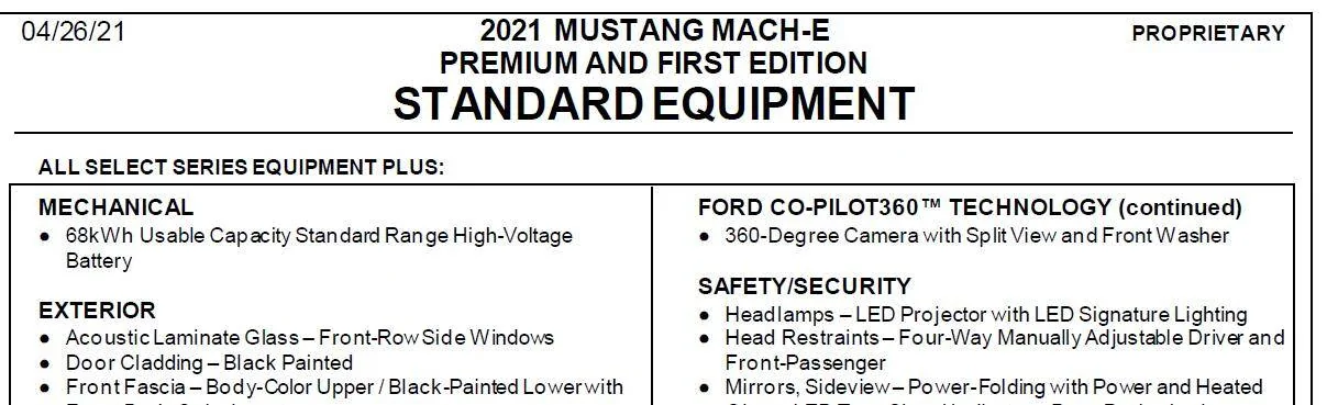 Ford Mustang Mach-E SSM 50415: Hands-Free Liftgate Deleted from 2022 Mach-E built on/after Jan 3 2021 order guid