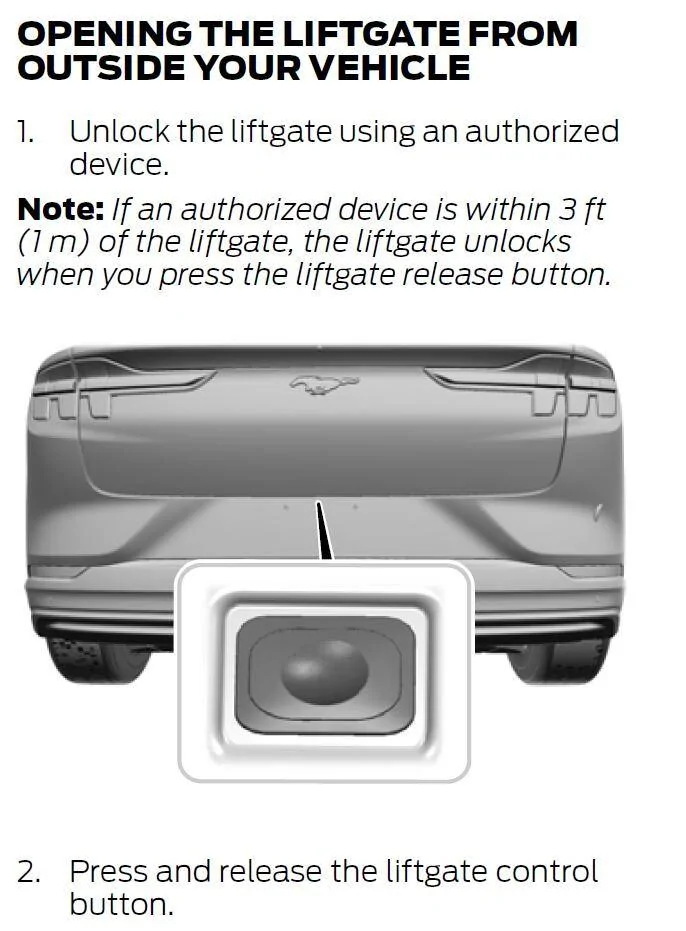 Ford Mustang Mach-E SSM 50415: Hands-Free Liftgate Deleted from 2022 Mach-E built on/after Jan 3 1642951398708