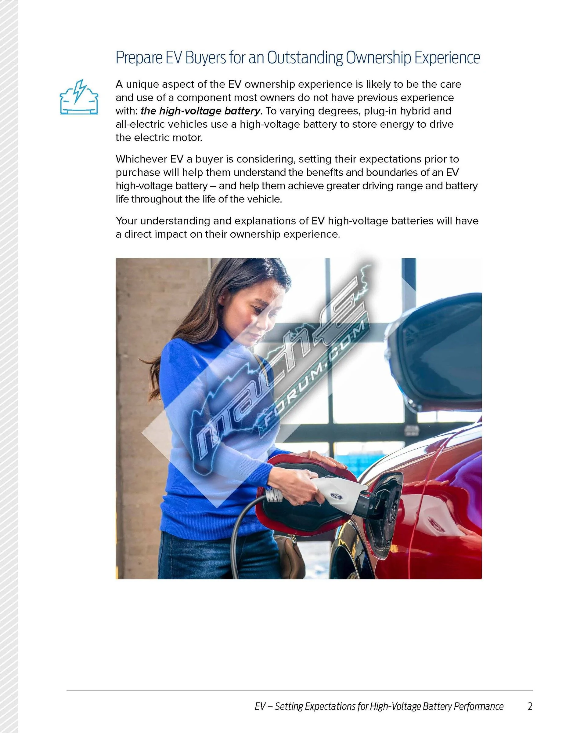 Ford Mustang Mach-E Ford's Guide to EV High-Voltage Battery Performance EV High-Voltage Battery Performance Job Aid_v07-MEF_Page_2