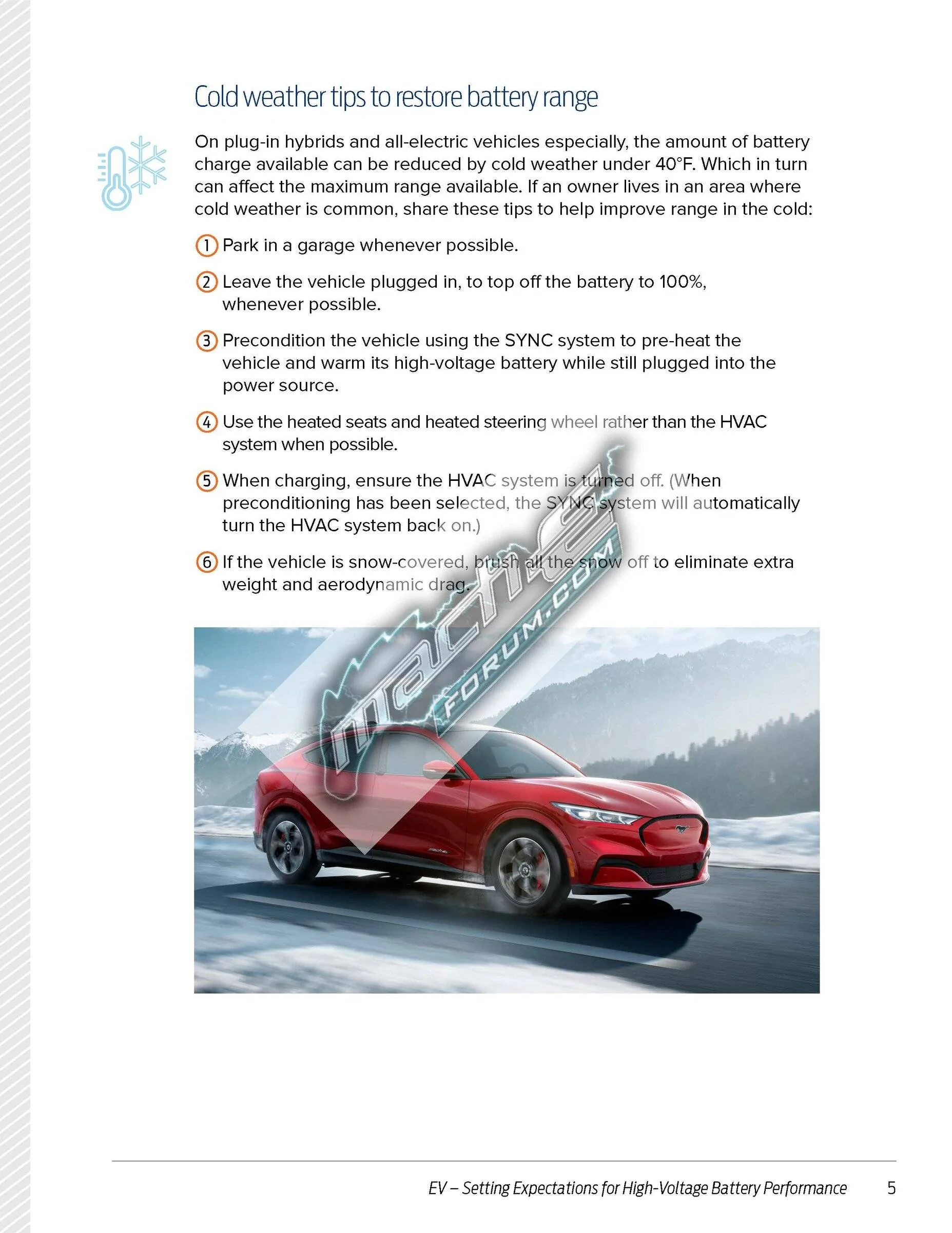 Ford Mustang Mach-E Ford's Guide to EV High-Voltage Battery Performance EV High-Voltage Battery Performance Job Aid_v07-MEF_Page_5