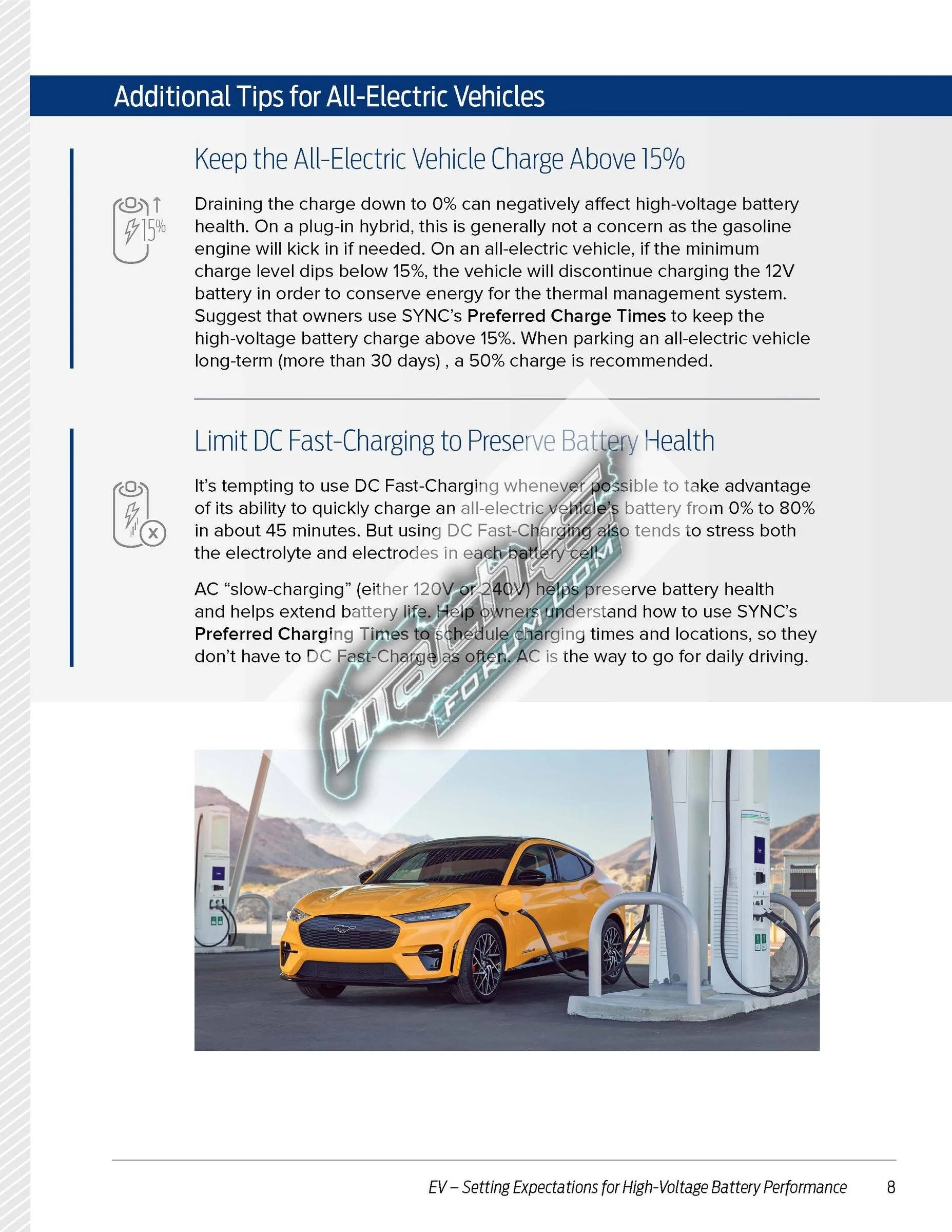 Ford Mustang Mach-E Ford's Guide to EV High-Voltage Battery Performance EV High-Voltage Battery Performance Job Aid_v07-MEF_Page_8