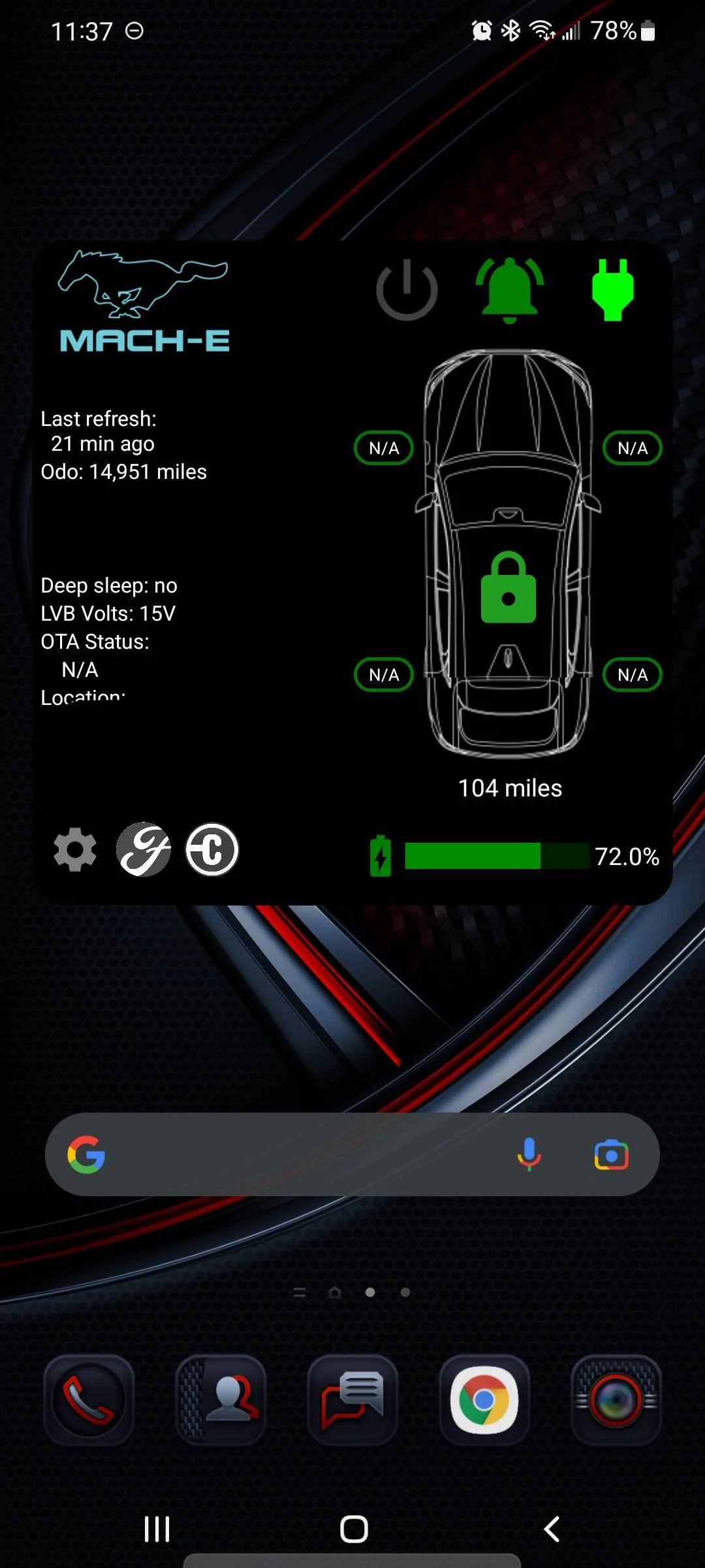 Ford Mustang Mach-E Android Widget for Mach-E [Less Complex] Screenshot_20220125-233740_One UI Hom