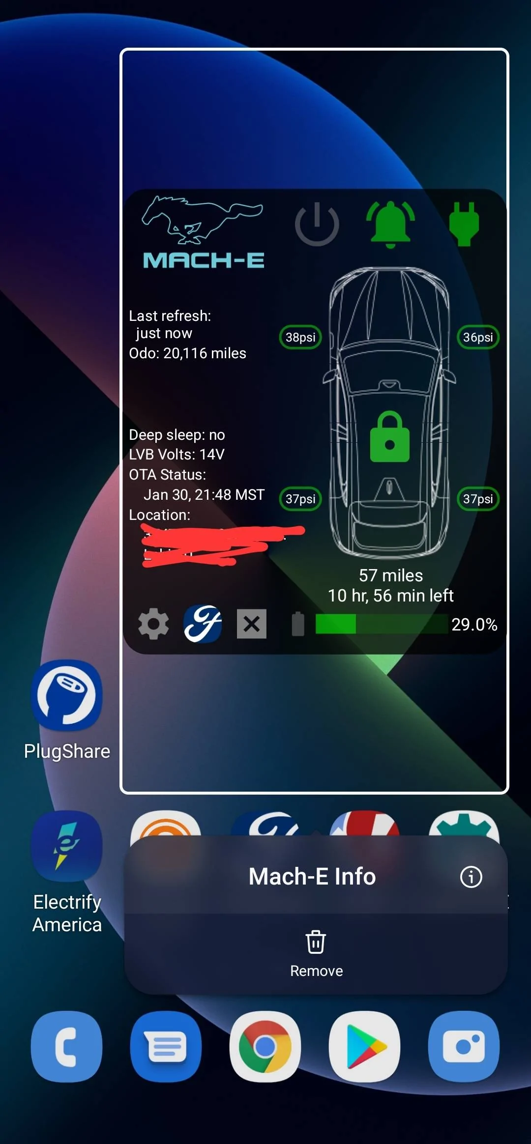 Ford Mustang Mach-E Android Widget for Mach-E [Less Complex] Screenshot_20220130-214856_One UI Hom