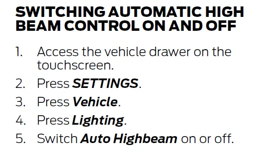 Ford Mustang Mach-E Automatic High Beam 1643911293359
