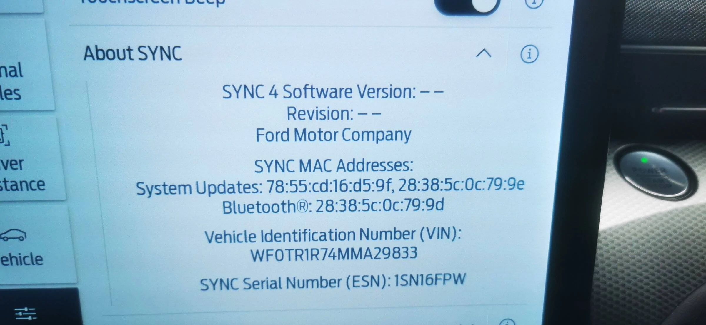 Ford Mustang Mach-E UK Customers Sync 4