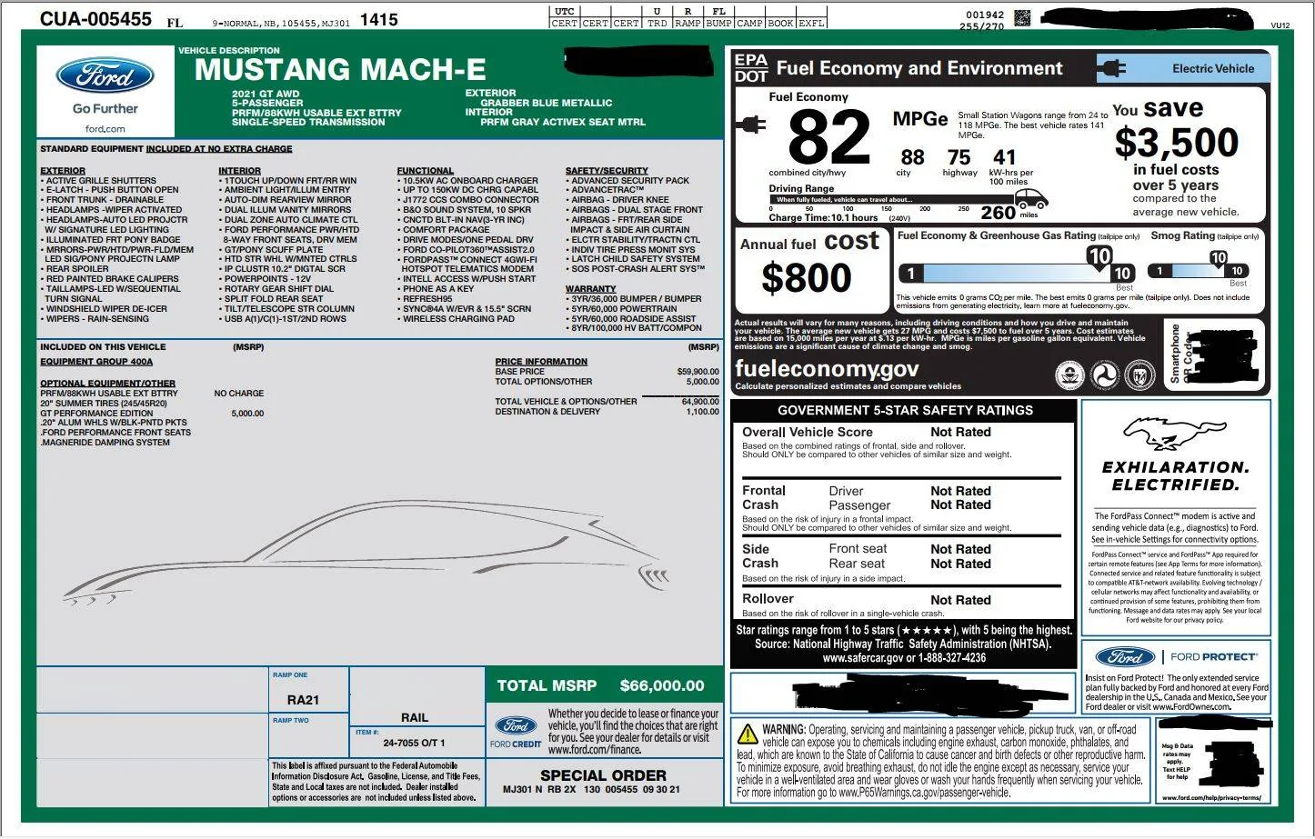 Ford Mustang Mach-E Hello from Cayman Islands MME Sticker