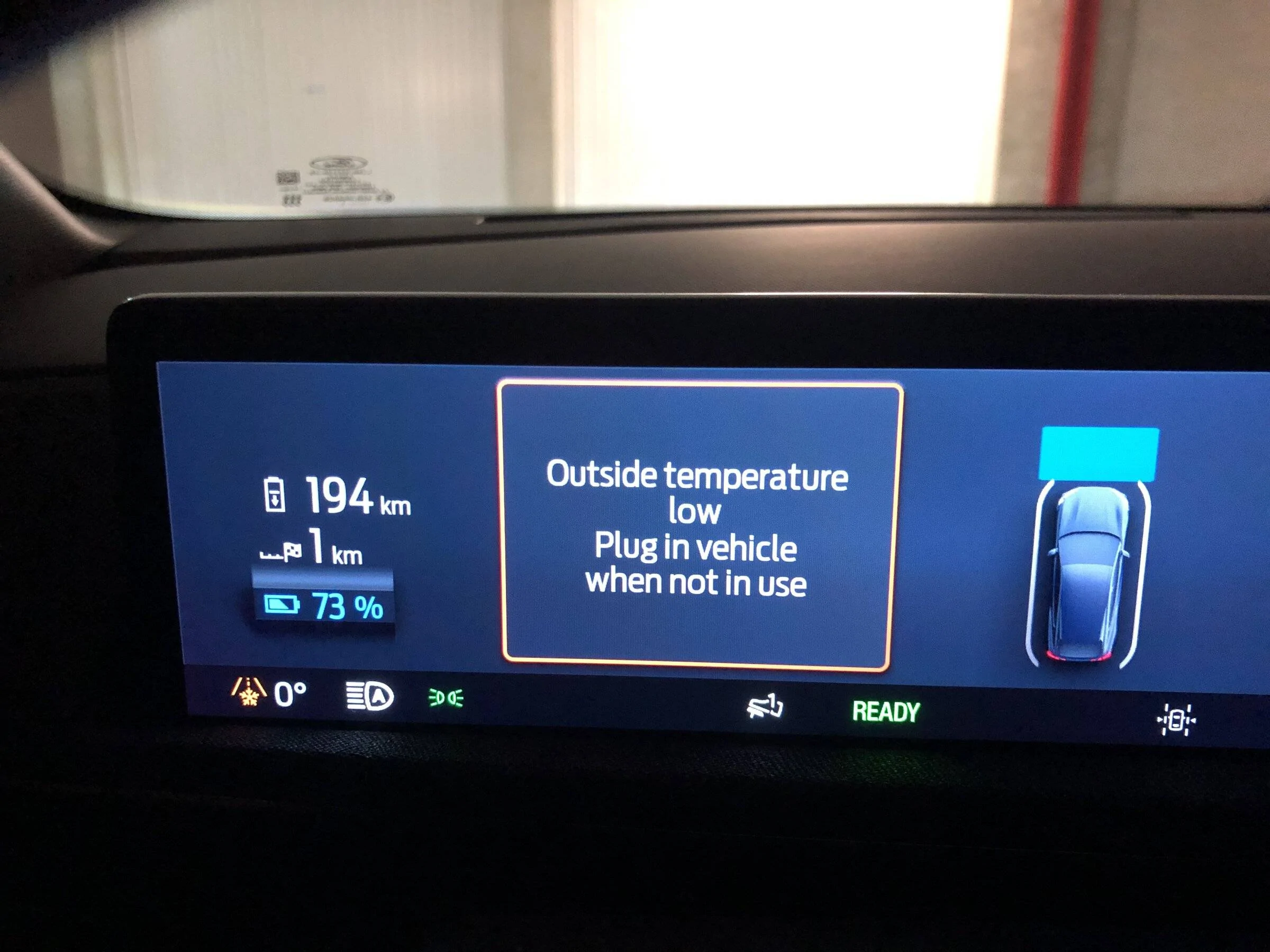 Ford Mustang Mach-E Outside temperature low Plug in vehicle when not in use IMG_1502