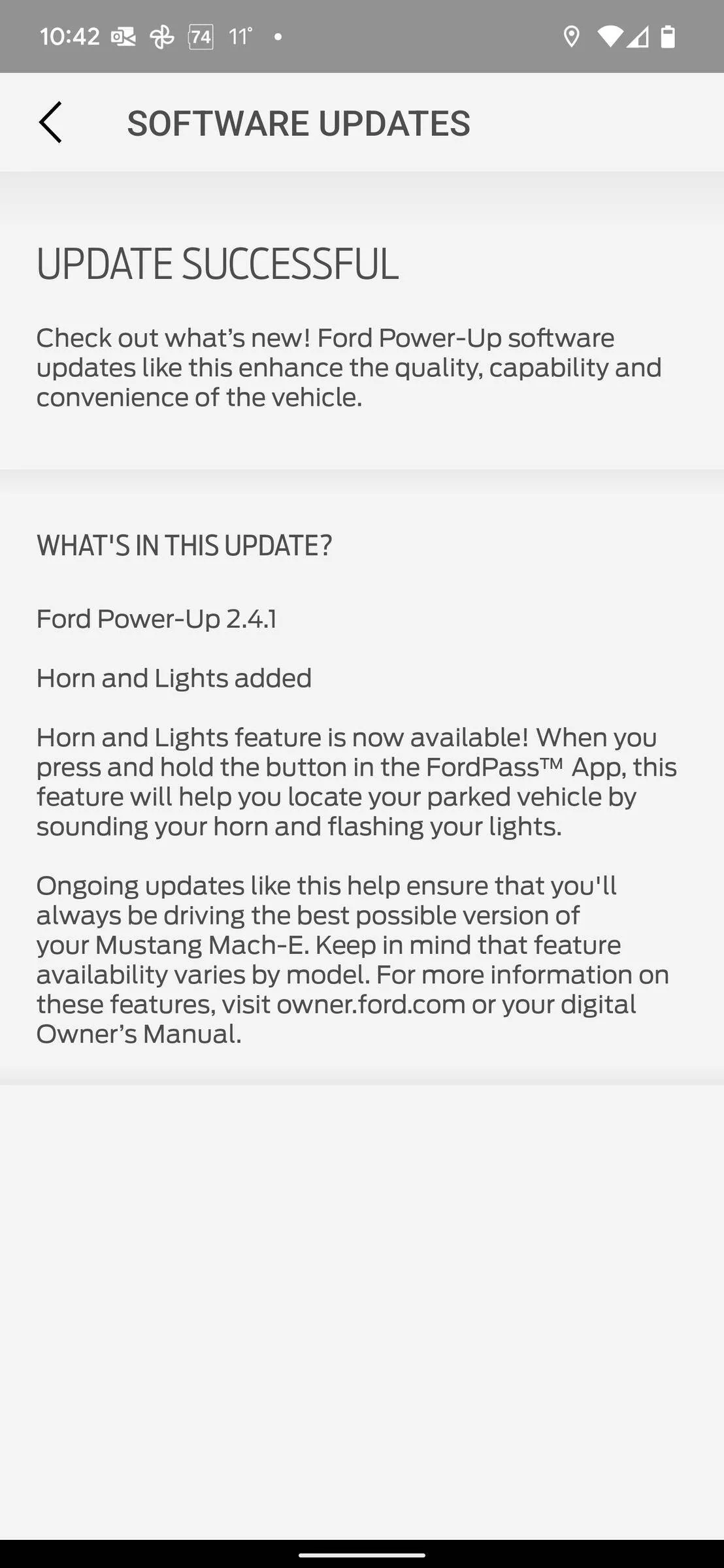 Ford Mustang Mach-E New Power Up OTA 2.4.1 Now Available Screenshot_20220210-104231