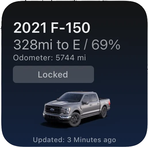 Ford Mustang Mach-E ? Scriptable FordPass Widget (iOS, iPad, MacOS) smallSimpleDark