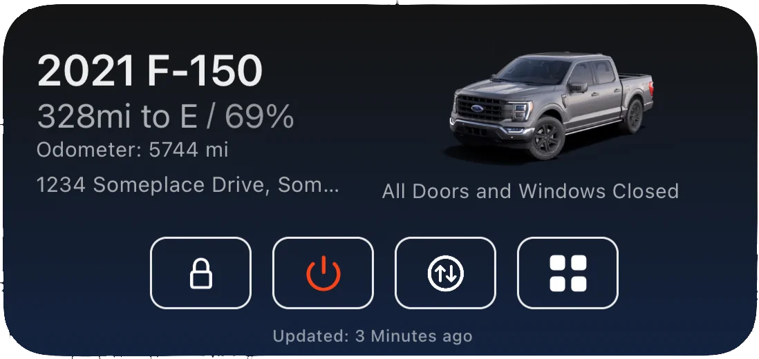 Ford Mustang Mach-E ? Scriptable FordPass Widget (iOS, iPad, MacOS) mediumSimpleDark