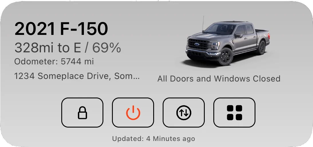 Ford Mustang Mach-E ? Scriptable FordPass Widget (iOS, iPad, MacOS) mediumSimpleLight