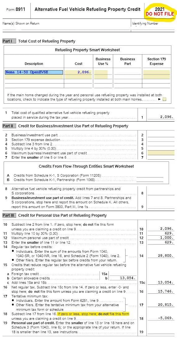 Ford Mustang Mach-E H&R Block Software - missing charger credit form (8911) 1644765978533