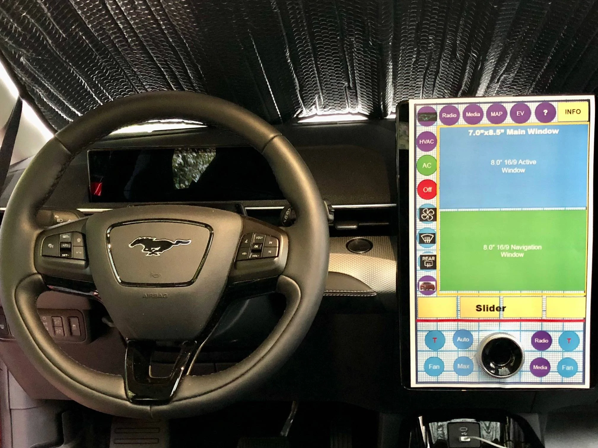 Ford Mustang Mach-E Graphical User Interface (GUI) Needs Redesign for Operation and Safety Ford Mach-E GUI Mock-u