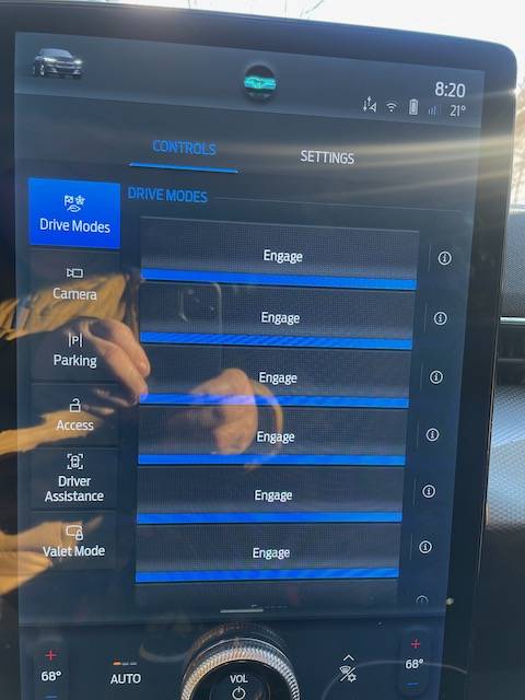 Ford Mustang Mach-E Strange mode screen Engage Enga
