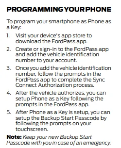 Ford Mustang Mach-E Back up start passcode 1645731625583