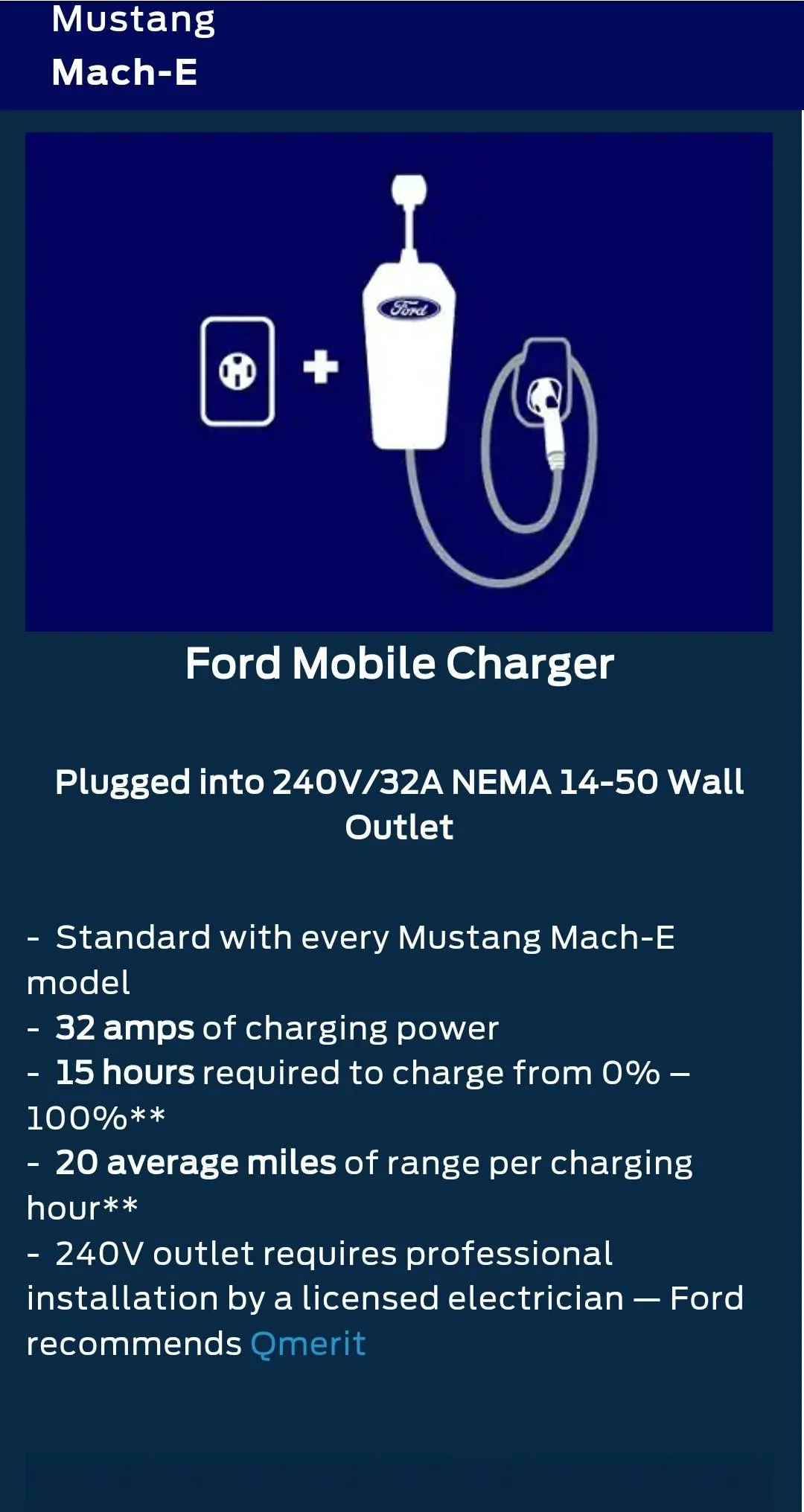 Ford Mustang Mach-E Will an outlet adapter work? Screenshot_20220226-074320_DuckDuckGo