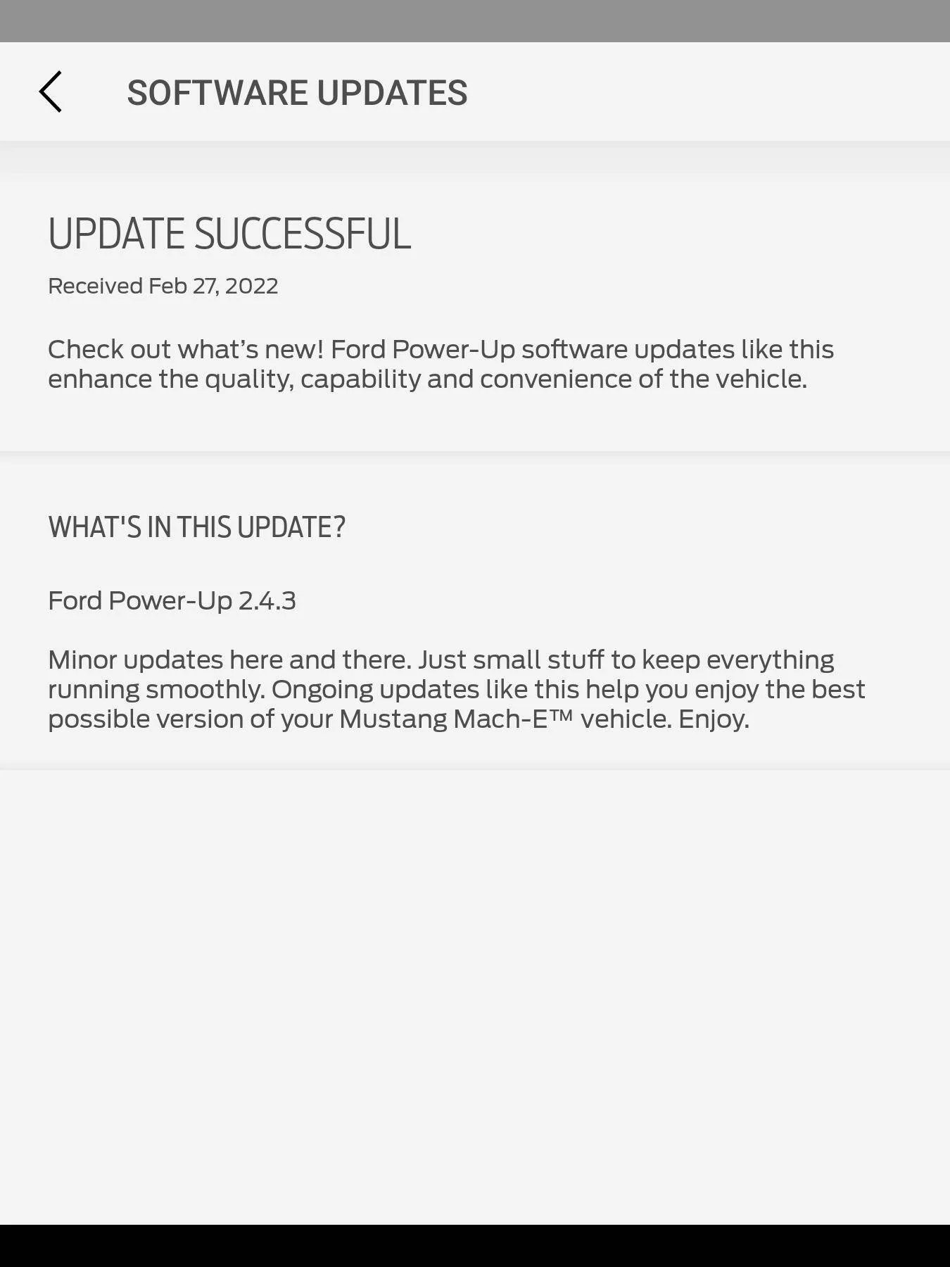 Ford Mustang Mach-E Power-Up 2.4.3 OTA already 2022-02-27 07.39.24