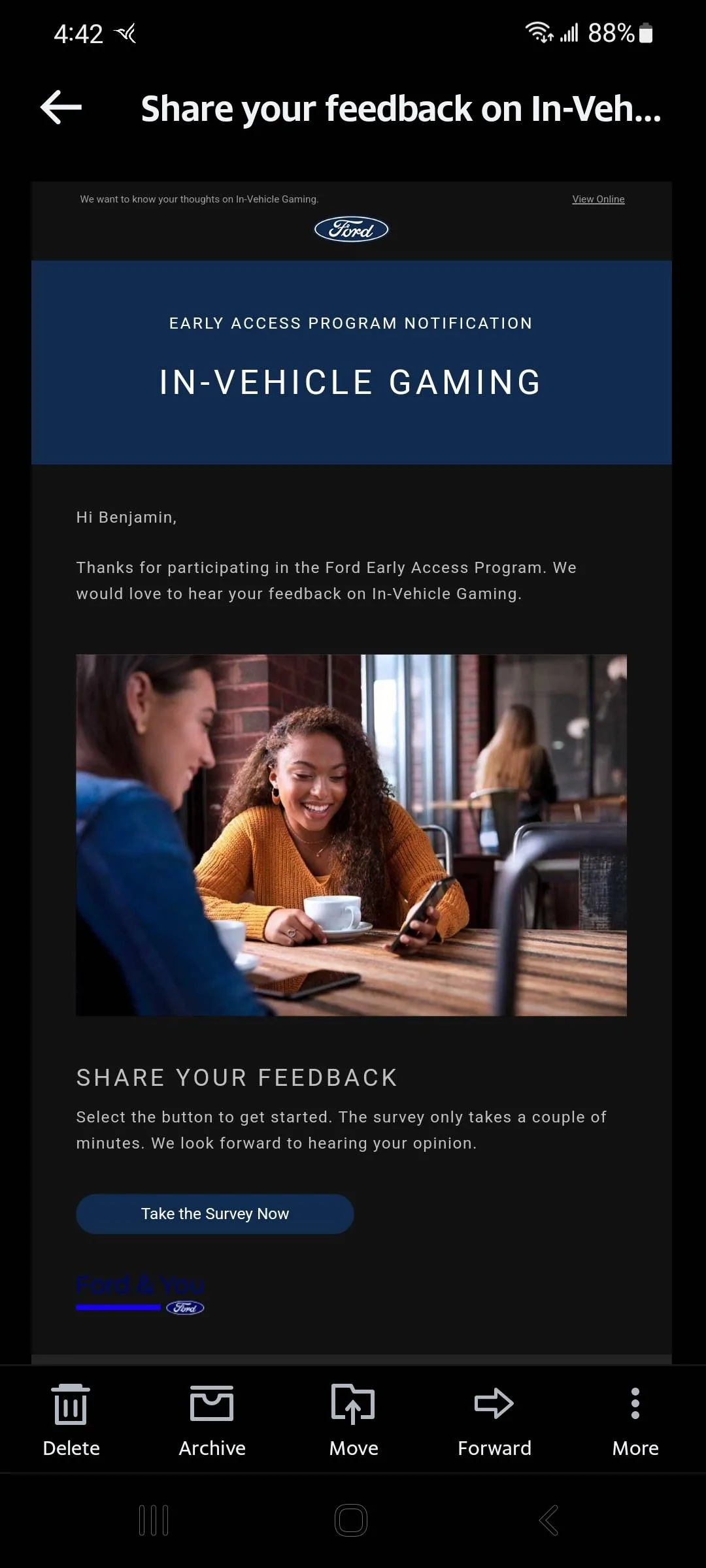 Ford Mustang Mach-E Ford survey link not working Screenshot_20220228-044300_Yahoo Mail