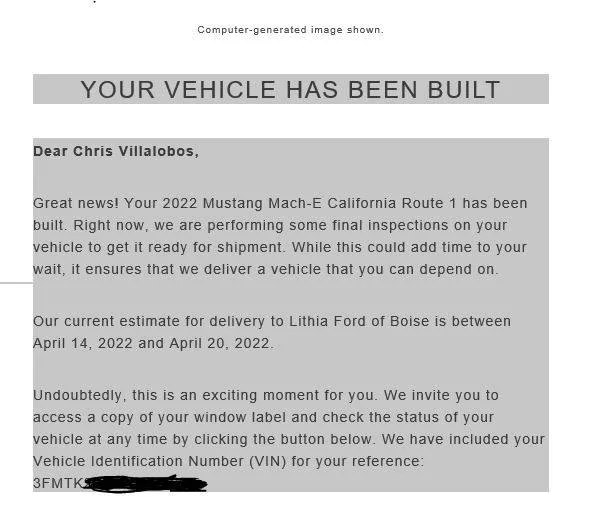 Ford Mustang Mach-E 01/03/22 Build Week Chat MACHEDELIVERY