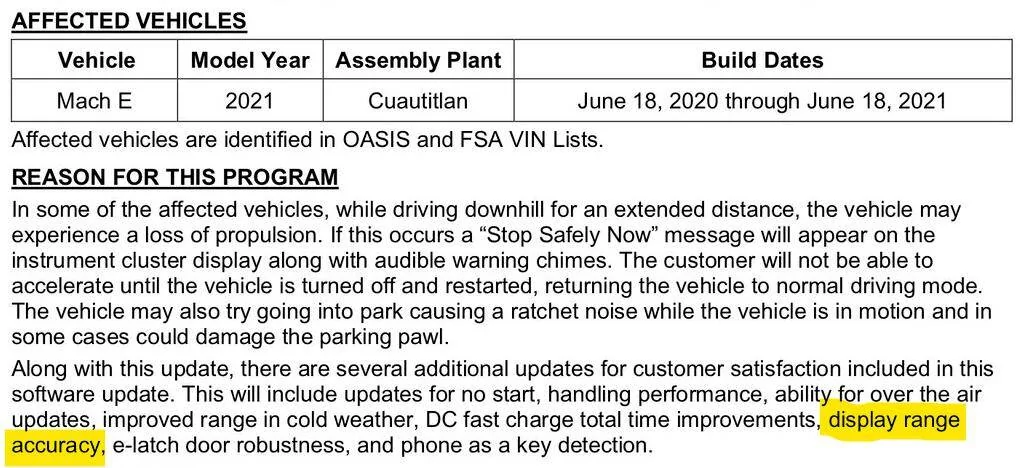 Ford Mustang Mach-E Standard Range Reduced After Update 1647870113498