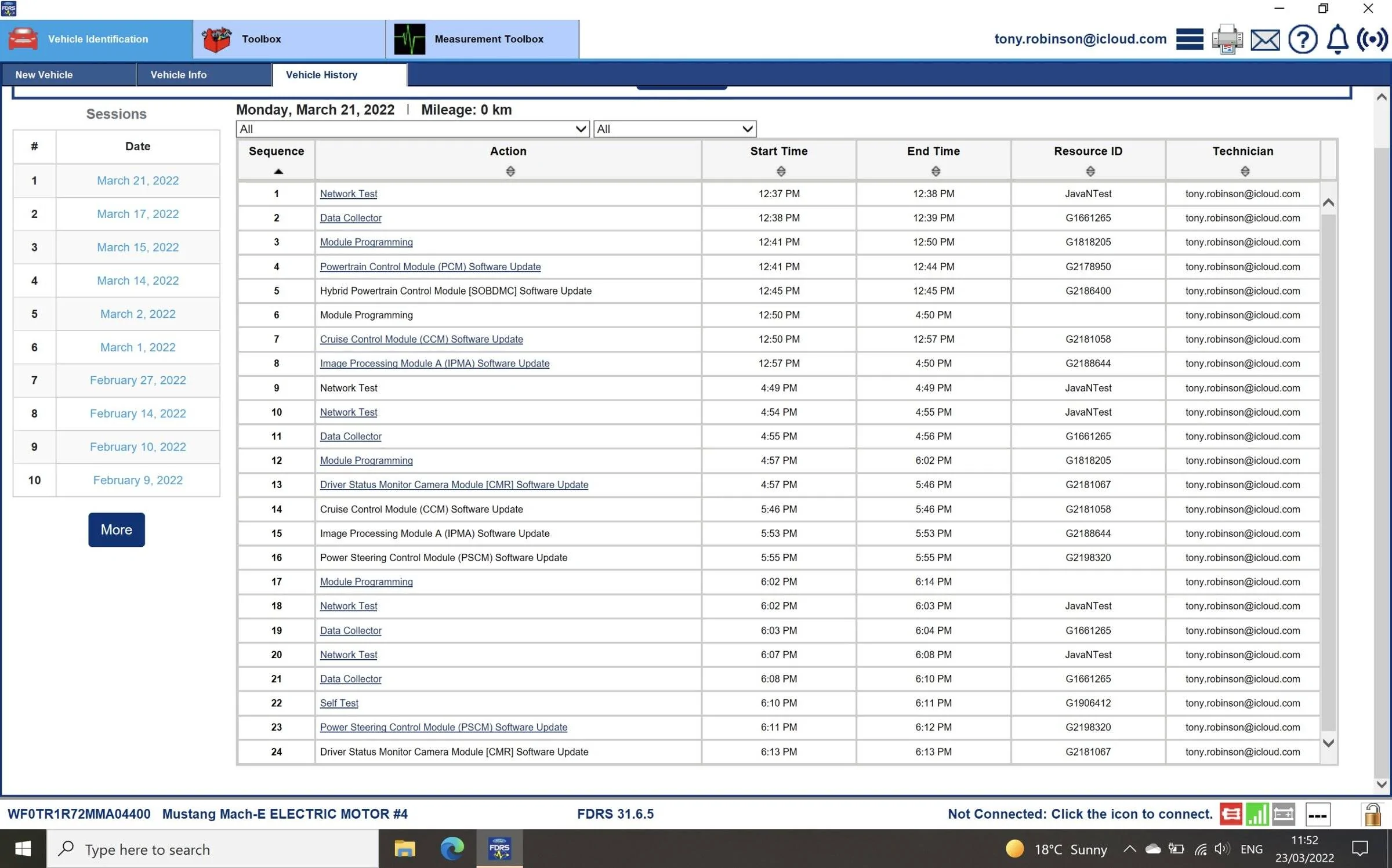 Ford Mustang Mach-E HVAC software update in FDRS A1A836D0-B7C9-442E-90C5-4A889B3BED16