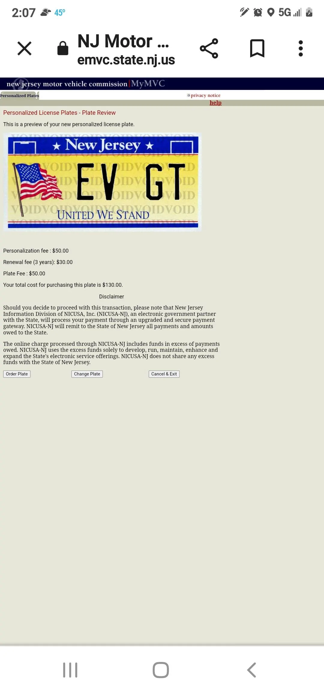 Ford Mustang Mach-E Vanity Plate Recommendations Screenshot_20220323-020736_Chrom