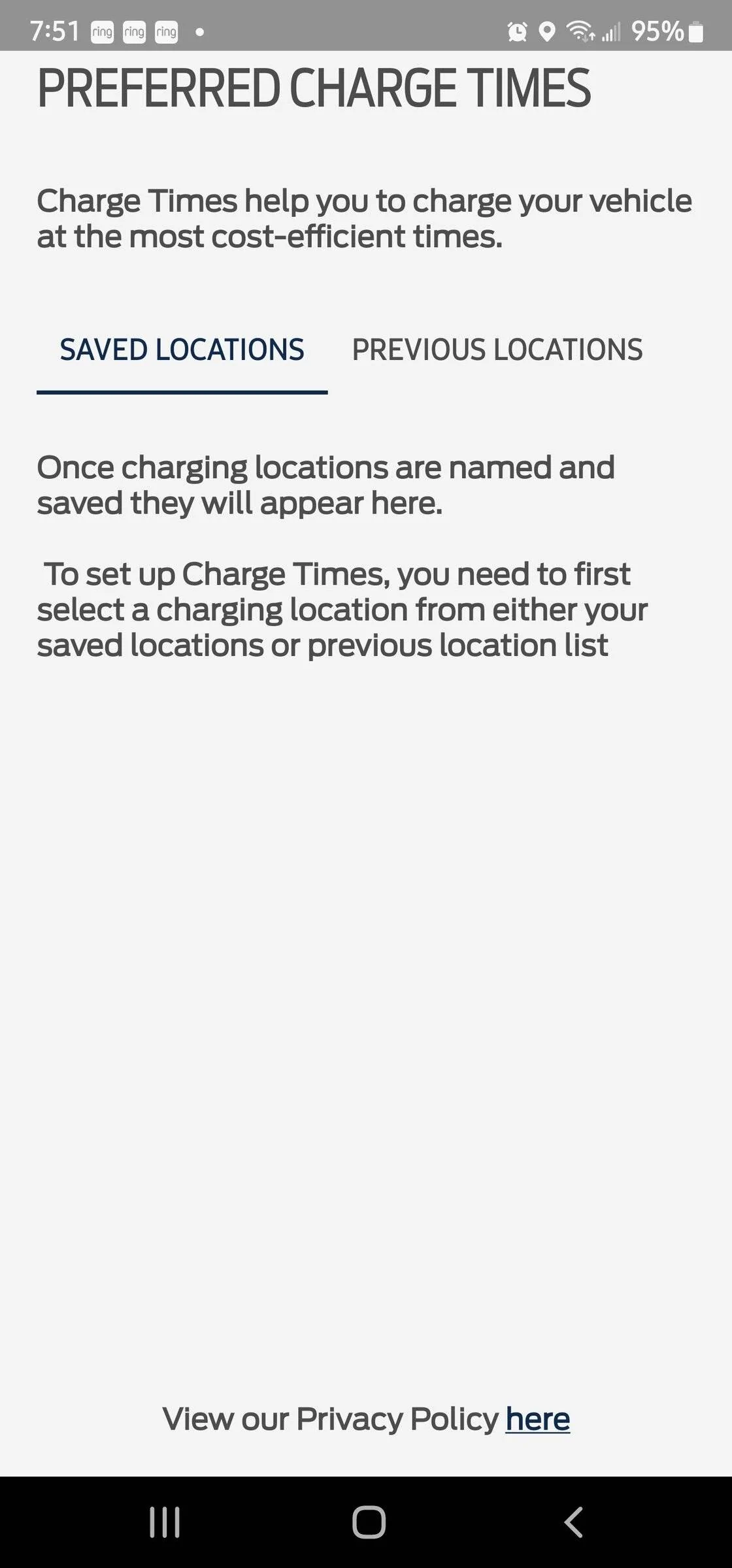 Ford Mustang Mach-E Preferred Charge Locations Disappeared Screenshot_20220327-075148_FordPass