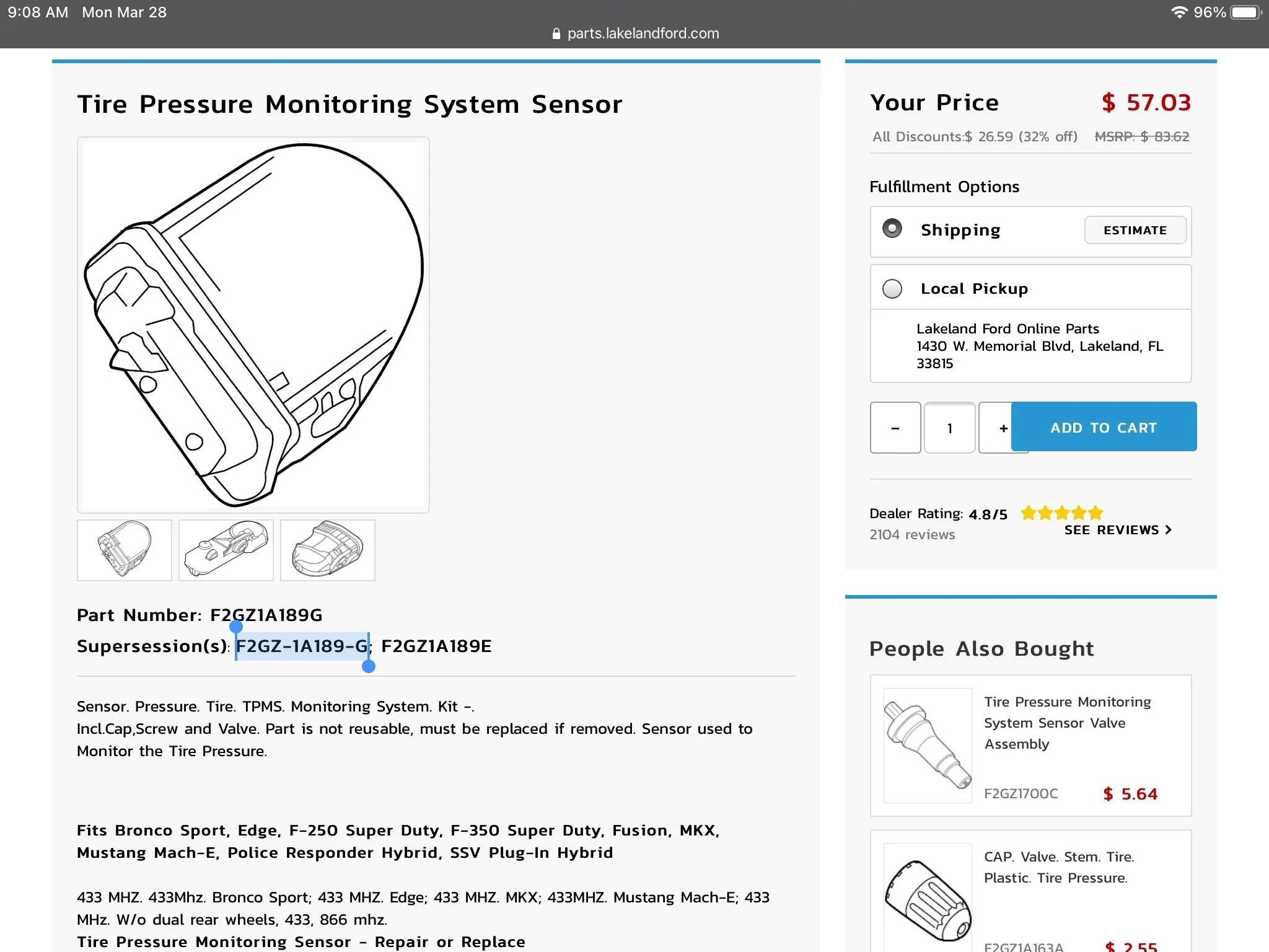 Ford Mustang Mach-E Did Ford change the TPMS sensors on Job 2 and MY 22 Mach E’s 72B03476-FCC4-4E6C-B67C-0E323B567899