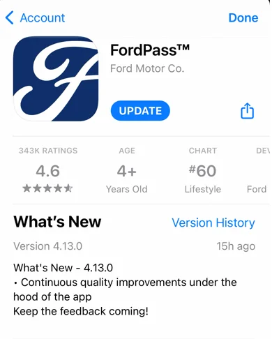 Ford Mustang Mach-E FordPass 4.13.0 released 1648482656970
