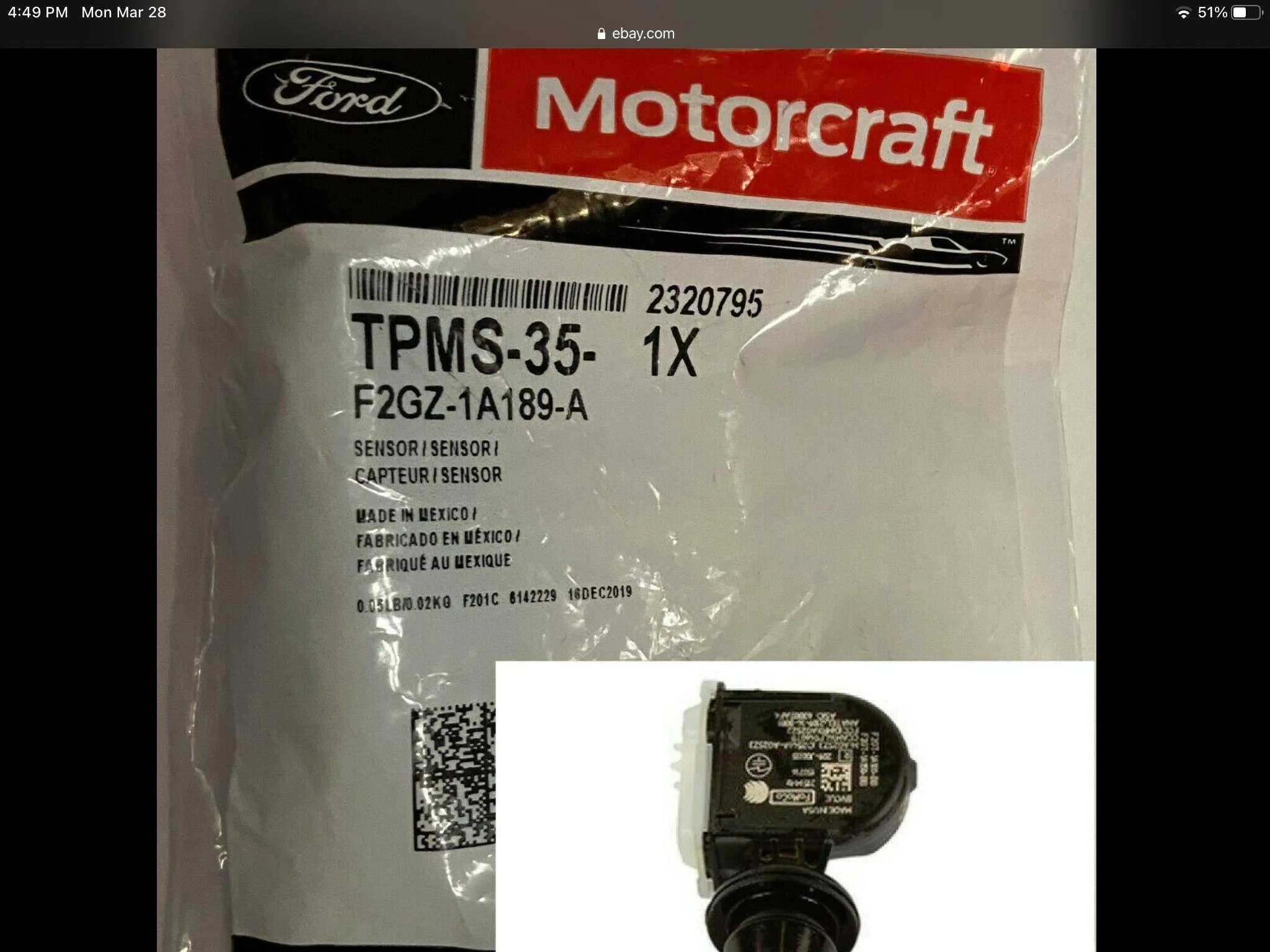 Ford Mustang Mach-E Did Ford change the TPMS sensors on Job 2 and MY 22 Mach E’s A00364FF-92D4-47B0-B735-8578966C8A29