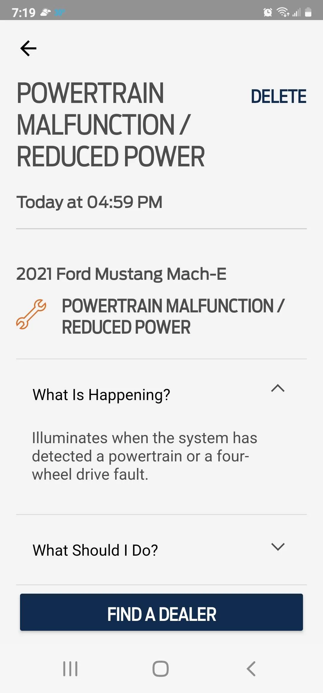 Ford Mustang Mach-E Powertrain Malfunction Screenshot_20220328-191954_FordPass