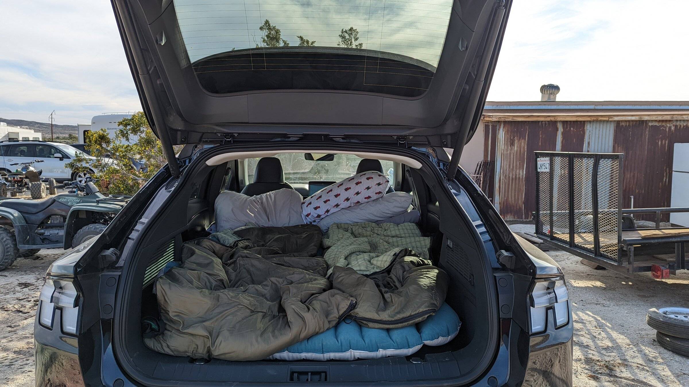 Ford Mustang Mach-E Camping Overnight in the Mach-E -- an owner's experience back