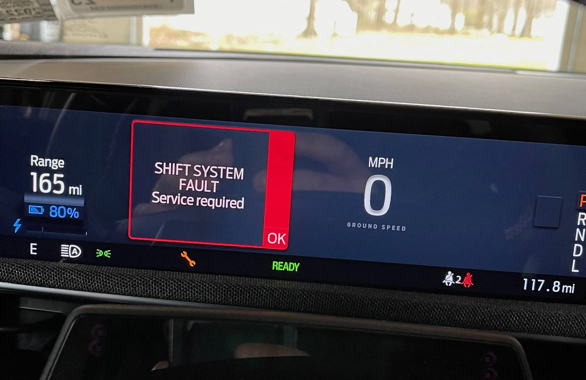 Ford Mustang Mach-E SHIFT SYSTEM FAULT error screen - Service Vehicle Soon! ShiftSystemF
