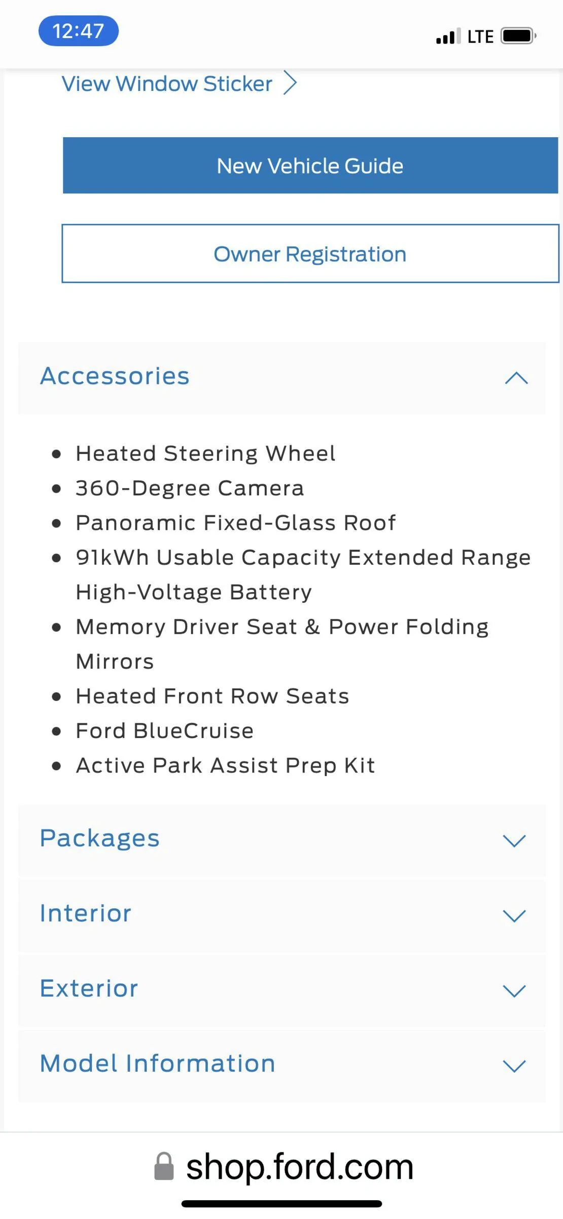 Ford Mustang Mach-E When was switch made to Park Assist Prep Kit E9AB0815-24D7-4DE2-932B-A64F1AFA580A