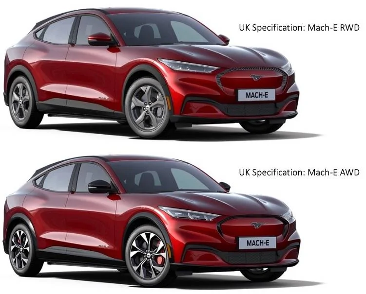 Ford Mustang Mach-E UK Customers Render differences
