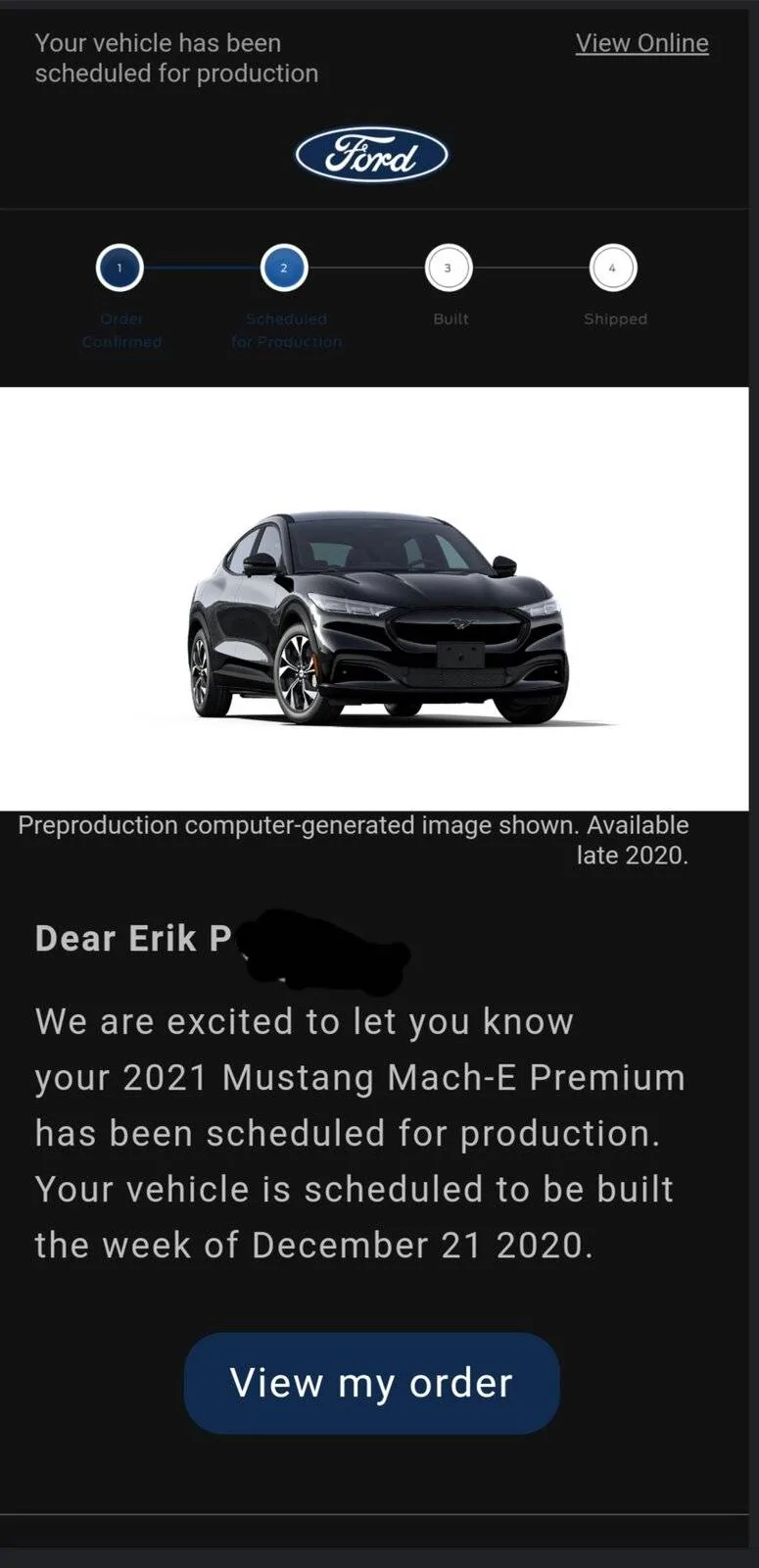 Ford Mustang Mach-E Allocation Spot and Scheduled for Production? 20201022_152208