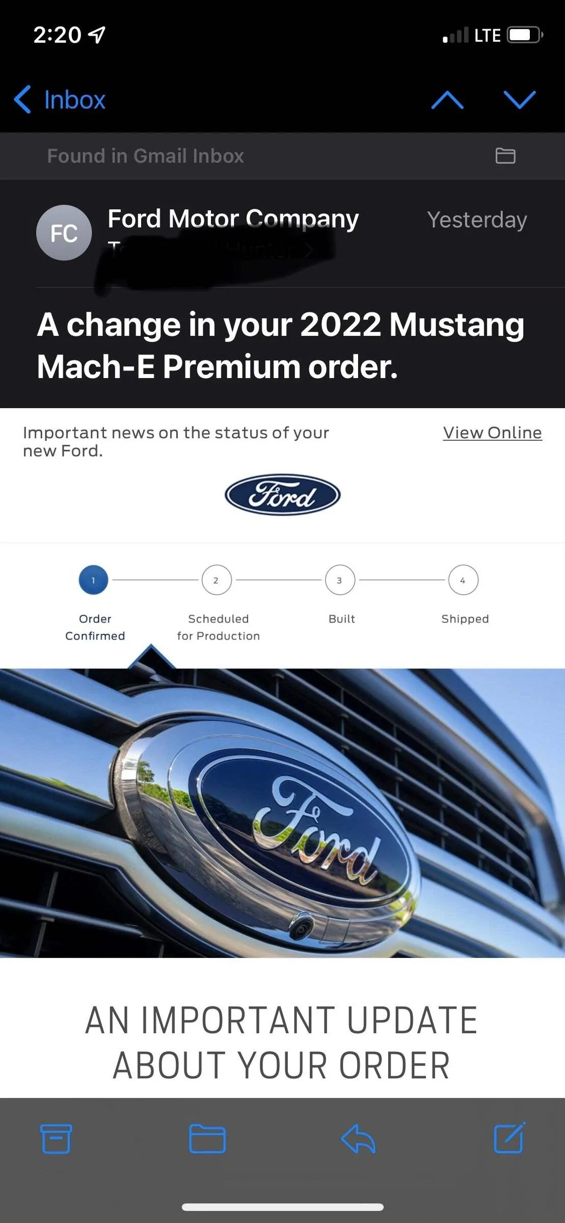 Ford Mustang Mach-E Email from Ford email0