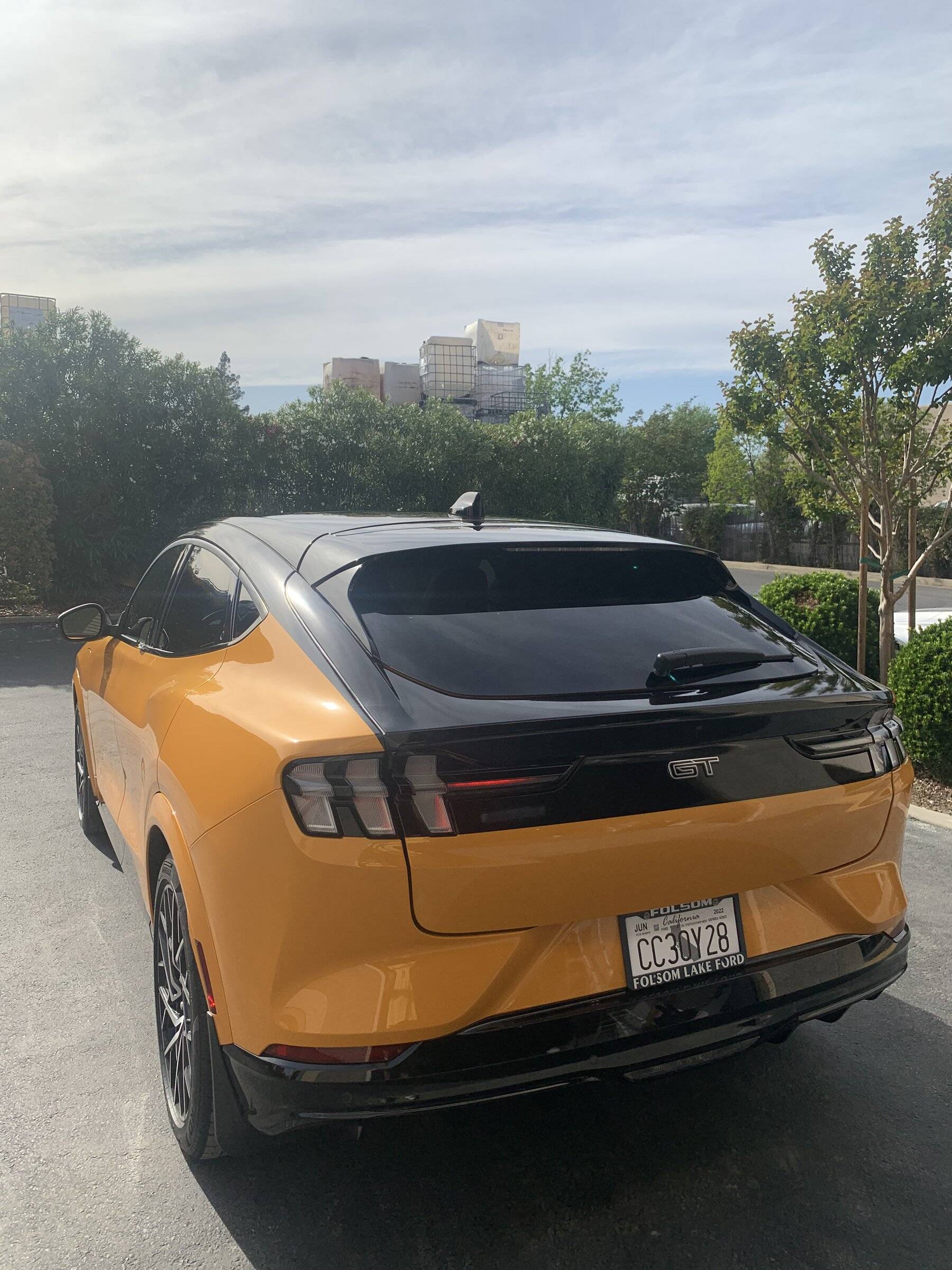 Ford Mustang Mach-E Cyber Orange w/ PPF & Hatch Wrapped Gloss Black 444ED8F4-012A-4625-BFF0-232E327C7815