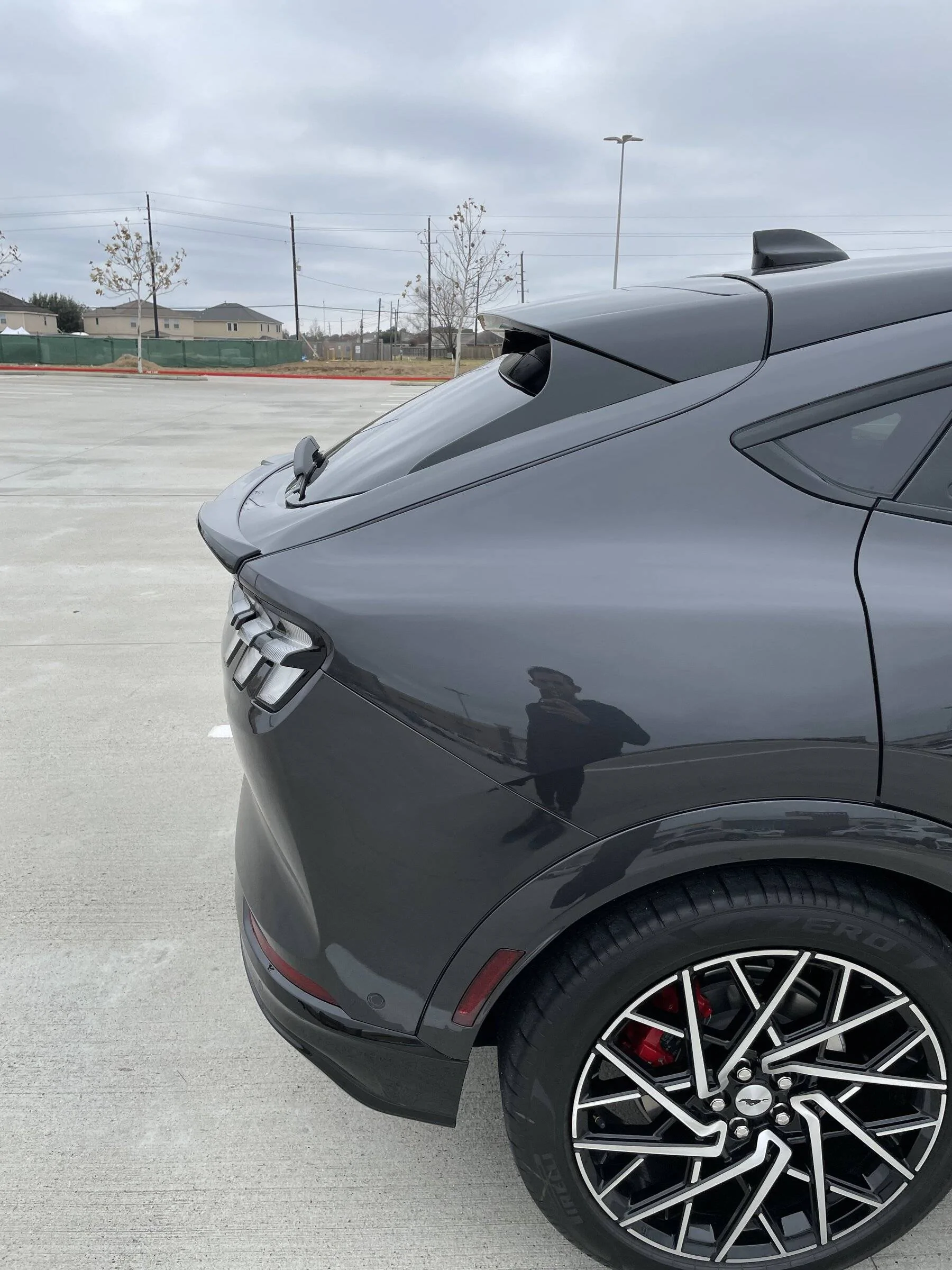 Ford Mustang Mach-E Cyber Orange w/ PPF & Hatch Wrapped Gloss Black image (5)