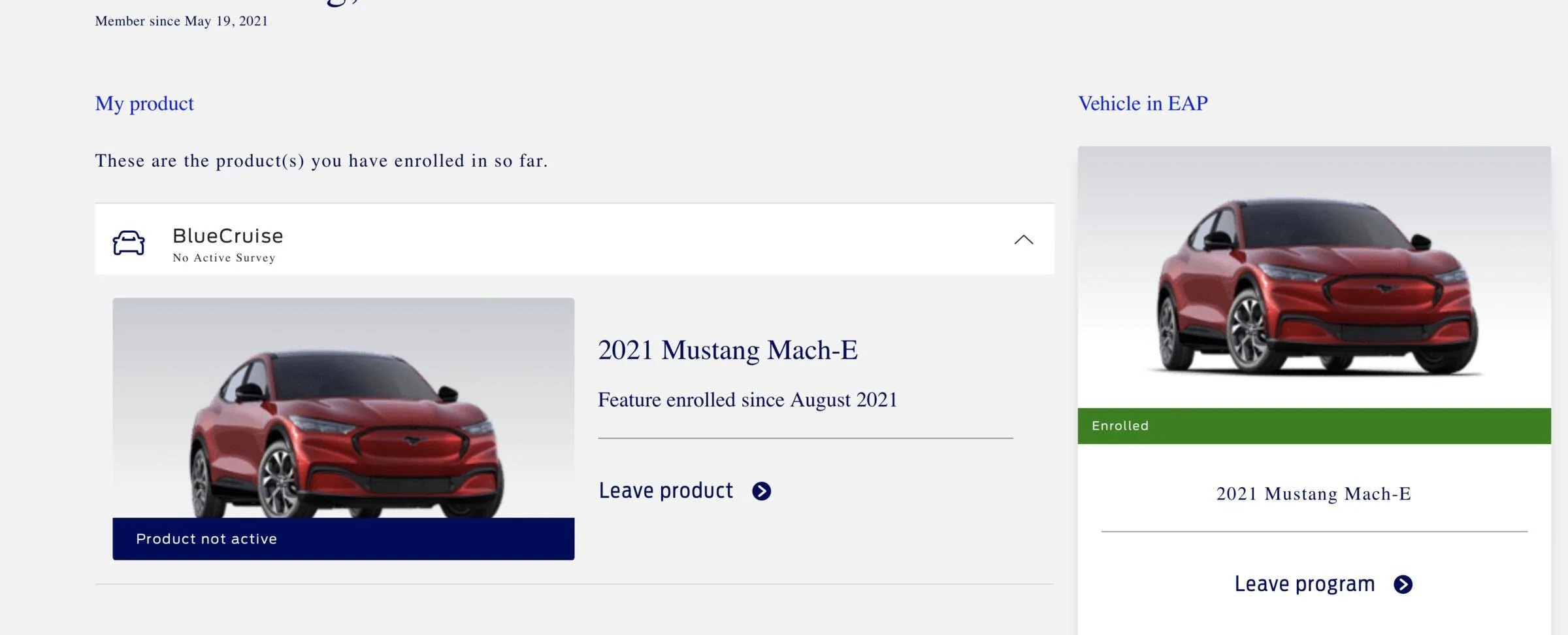Ford Mustang Mach-E Optional Product Improvement Program 21G01 - BlueCruise Programming Screen Shot 2022-04-11 at 7.48.34 AM