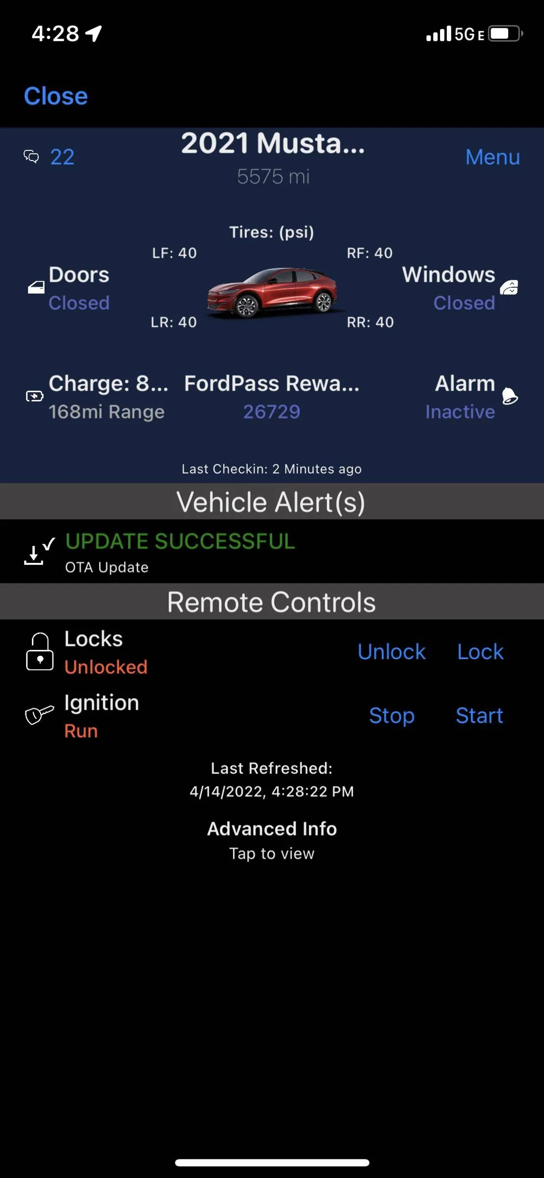 Ford Mustang Mach-E OTA 1.7.1 Stuck, anyone else have issue updating? 20220414_202825000_iOS