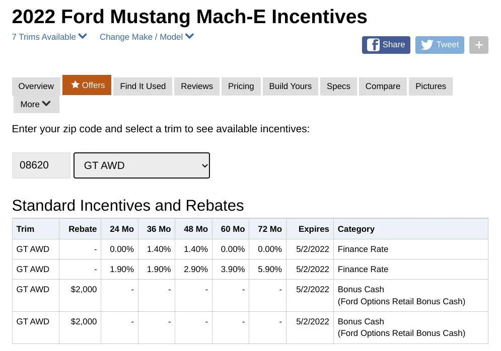 Ford Mustang Mach-E "Ford Options" Mach-E Lease vs standard lease - similarities and differences Screenshot 2022-04-19 1.07.34 PM