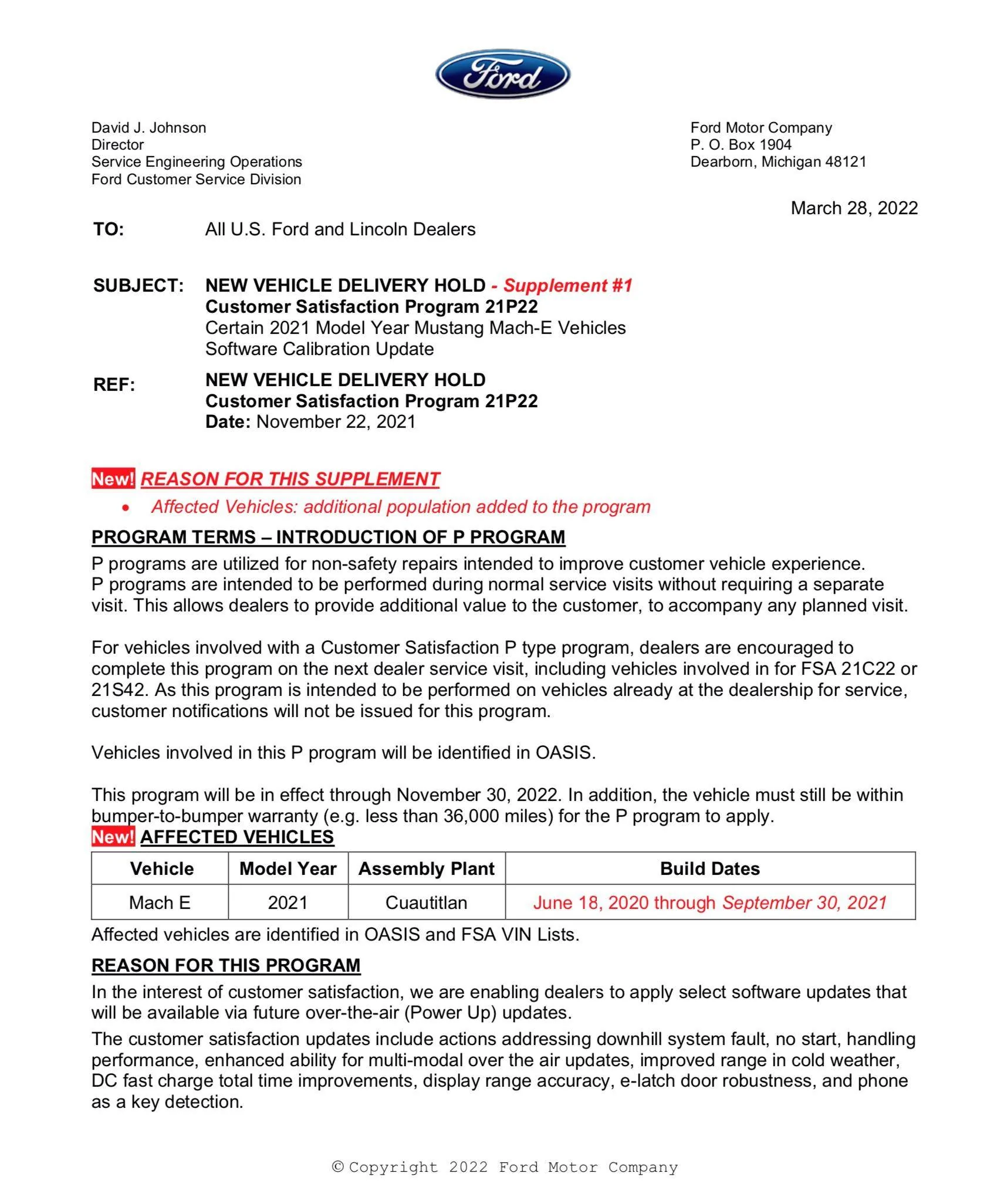 Ford Mustang Mach-E Dropped my car off for the Windshield Recall 1650643849226