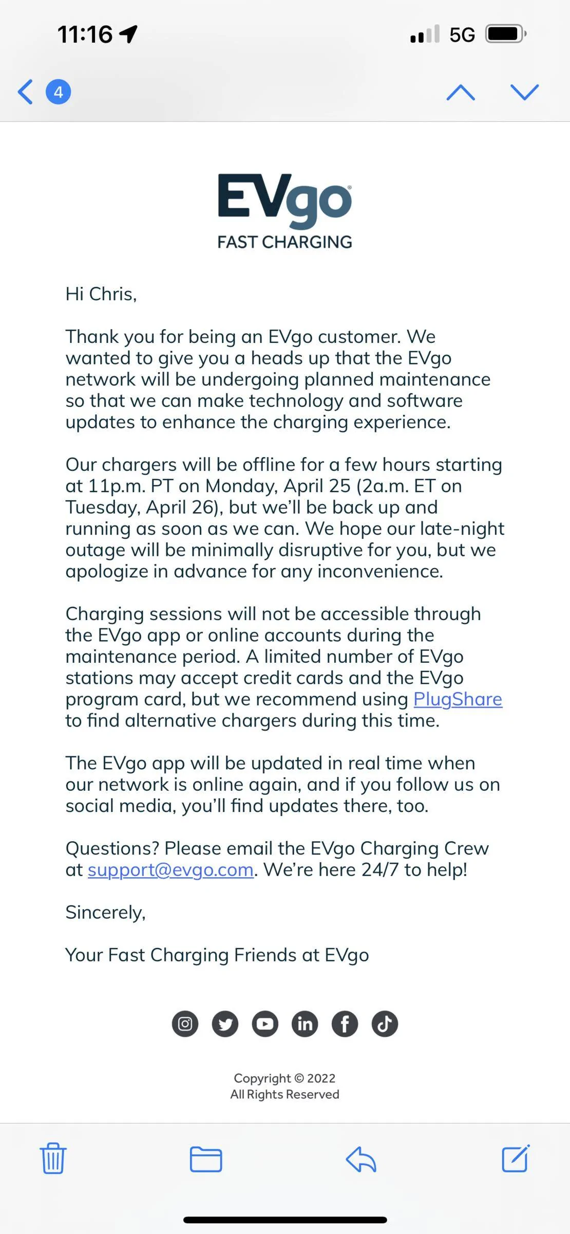 Ford Mustang Mach-E EVGo Maintenance 3931A5E5-BC23-4F80-AEA3-443EF77889C3
