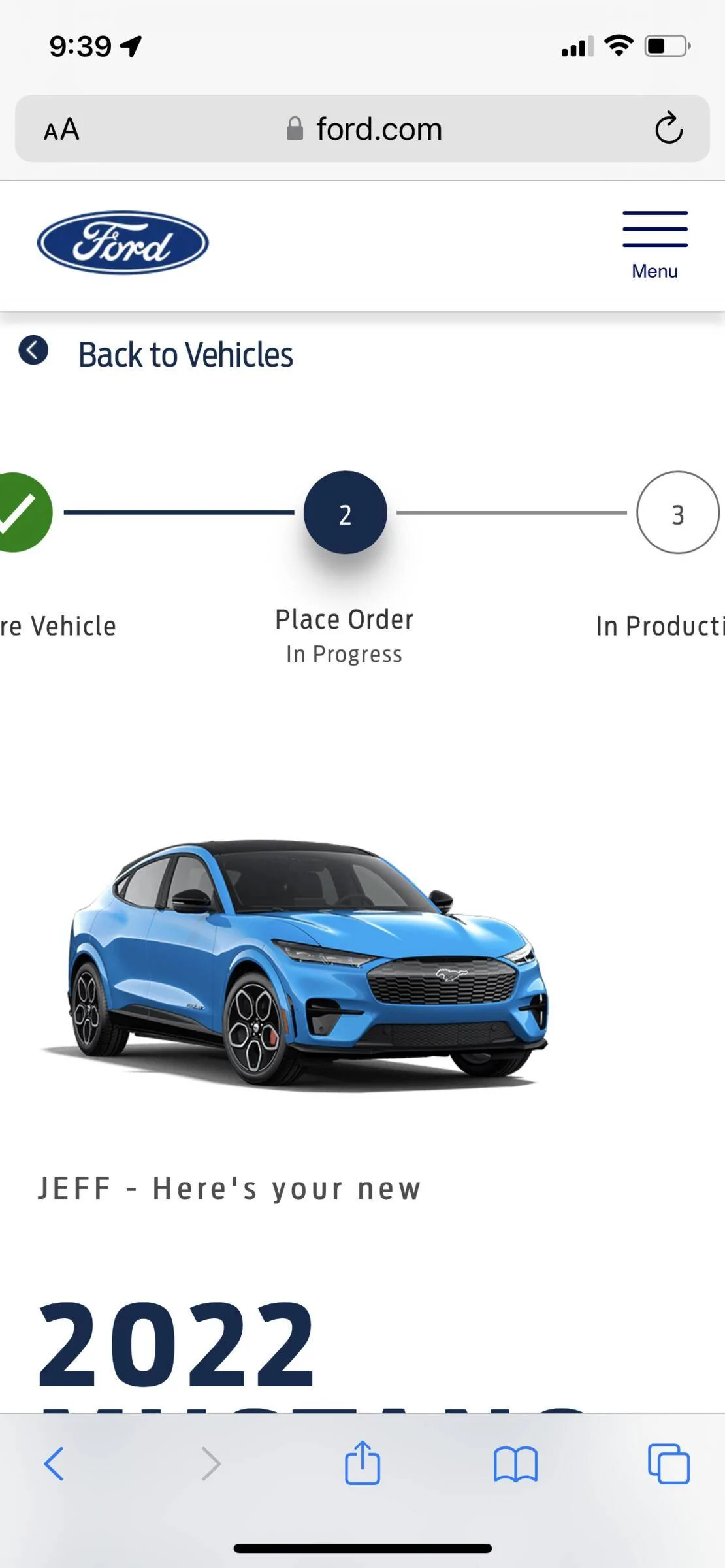 Ford Mustang Mach-E Order status 3AB34C75-EFFD-47B4-A107-1142555728F9