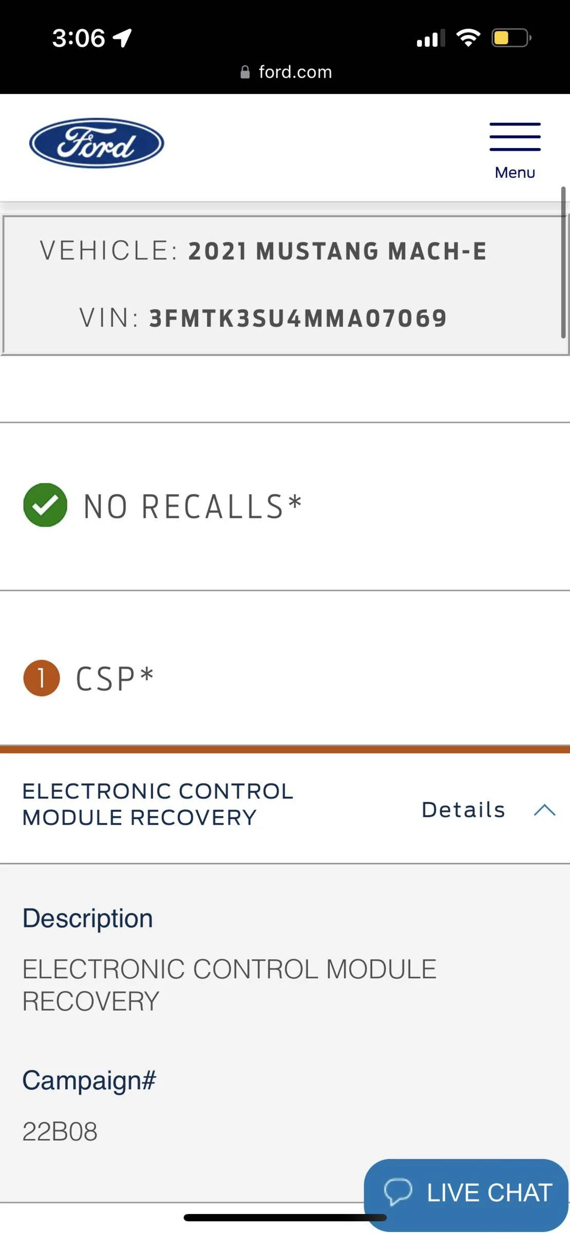 Ford Mustang Mach-E Campaign 22B08 - Electronic Control Module Recovery IMG_0316