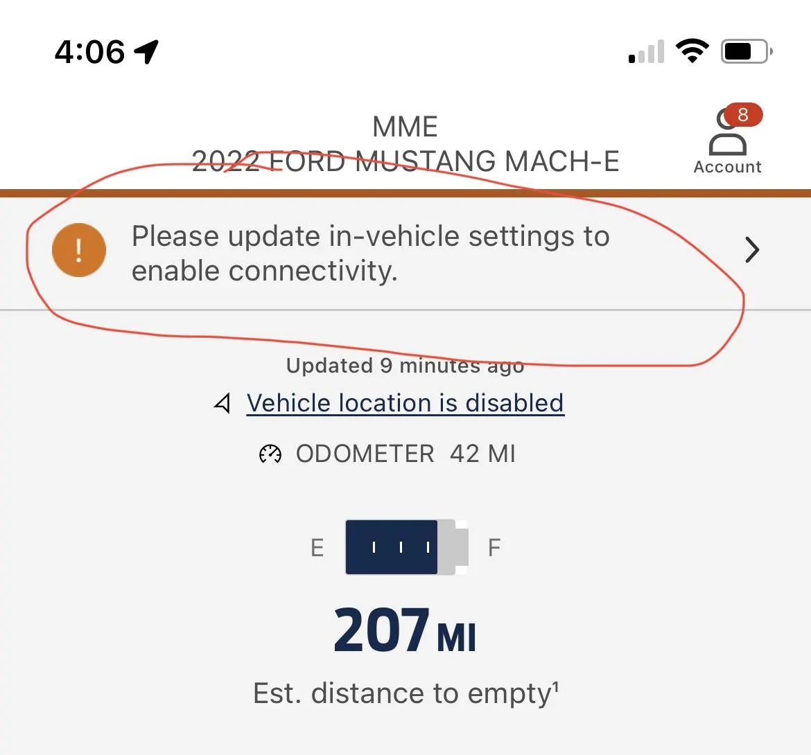 Ford Mustang Mach-E In-Vehicle settings error message F71A46CC-0C47-488D-9552-D045AAA4D90C