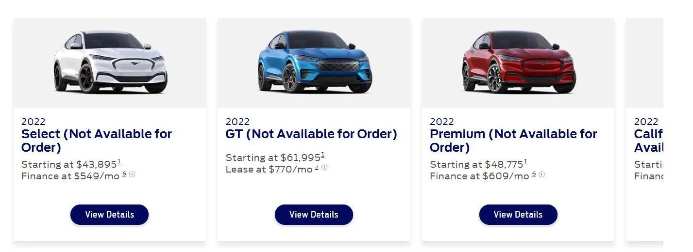 Ford Mustang Mach-E A, Z, X plan discount pricing for Mach-E not x-plan