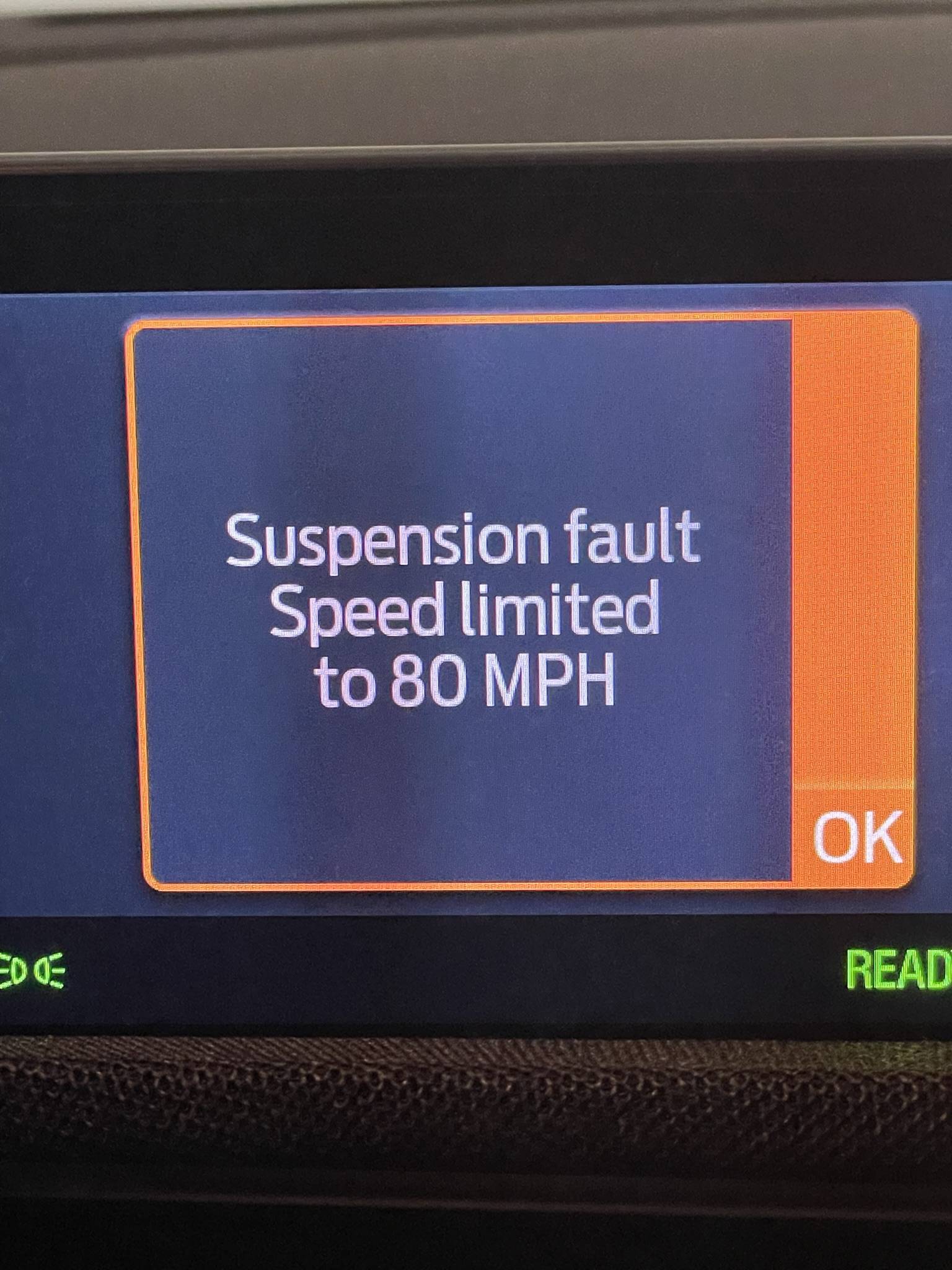 Ford Mustang Mach-E Driver selectable suspension fault - service required 7778E08E-CFE0-407A-8A4D-025F2B4C81BE